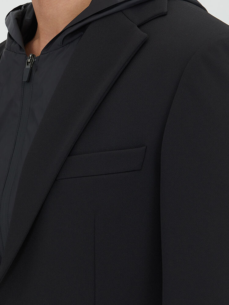 Black Plain Modern Fit Jacket - 6