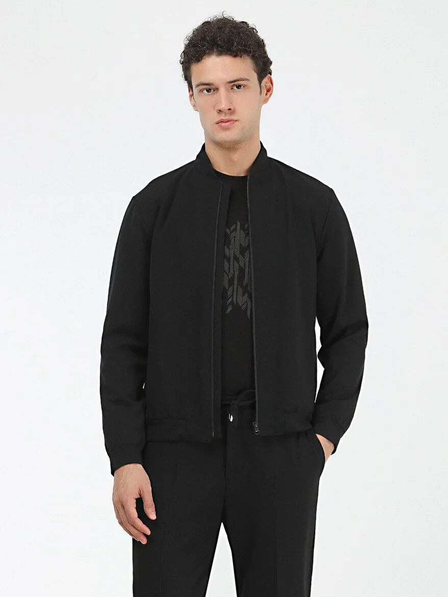 Black Plain Modern Fit Suit - 1