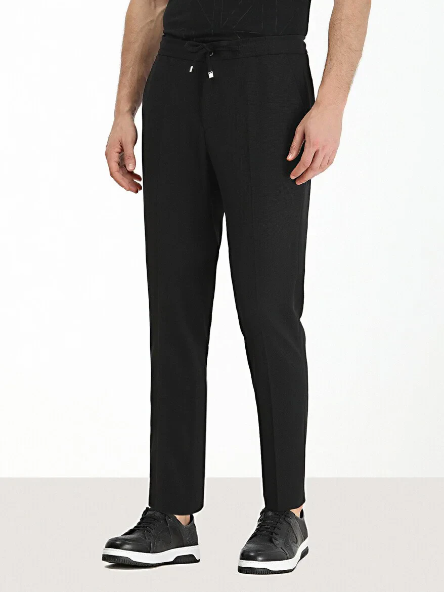 Black Plain Modern Fit Suit - 5