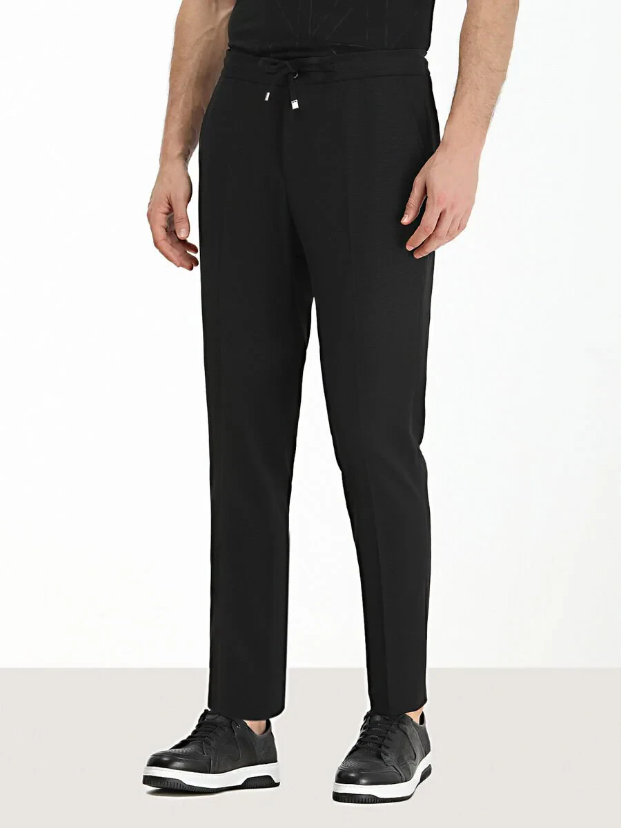 Black Plain Modern Fit Suit - 5