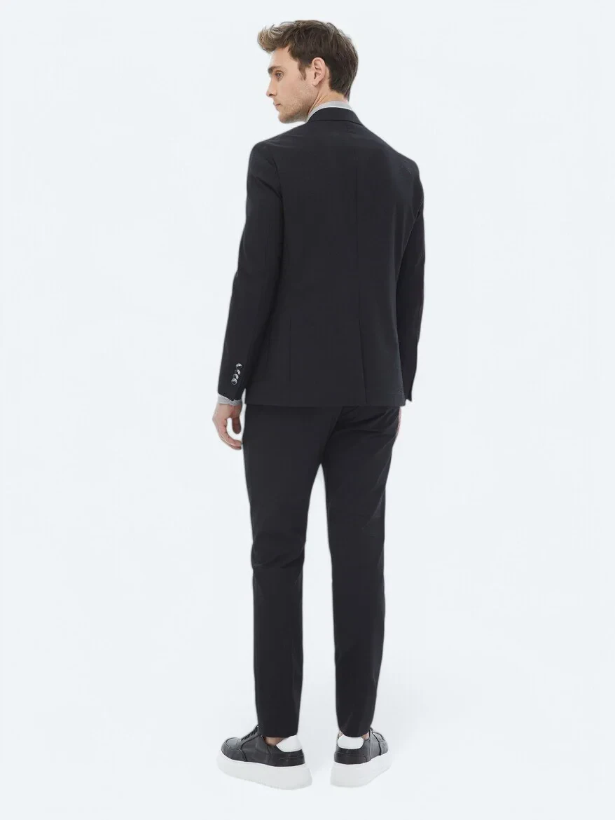 Black Plain Modern Fit Suit - 15