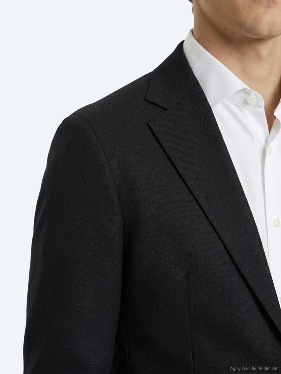 Black Micro Modern Fit Suit - 3