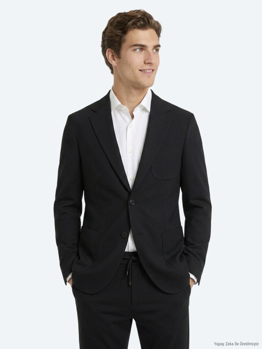Black Micro Modern Fit Suit - 4