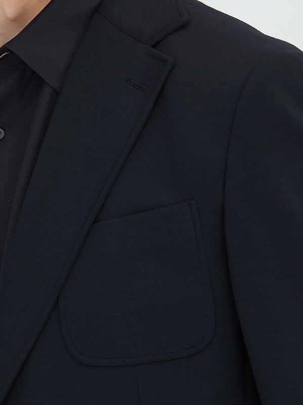 Black Plain Modern Fit Suit - 3