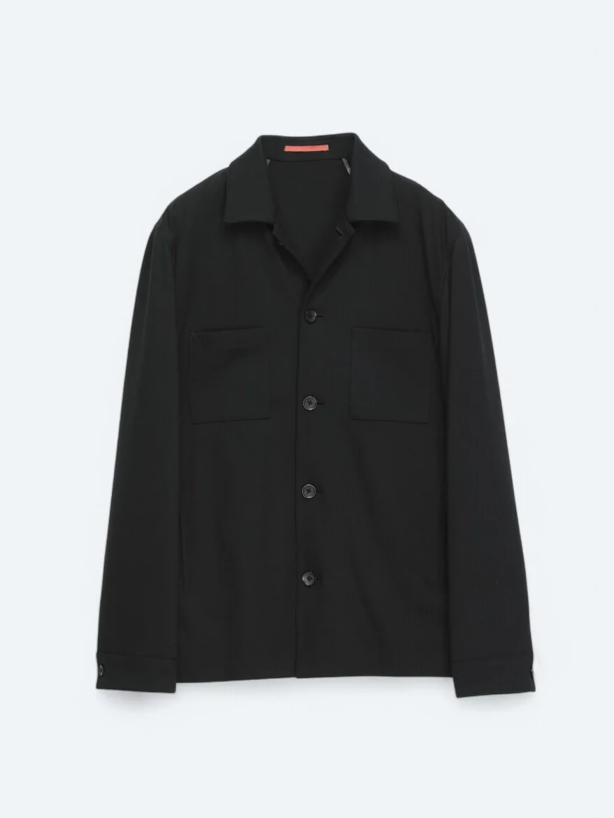 Black Plain Modern Fit Suit - 1