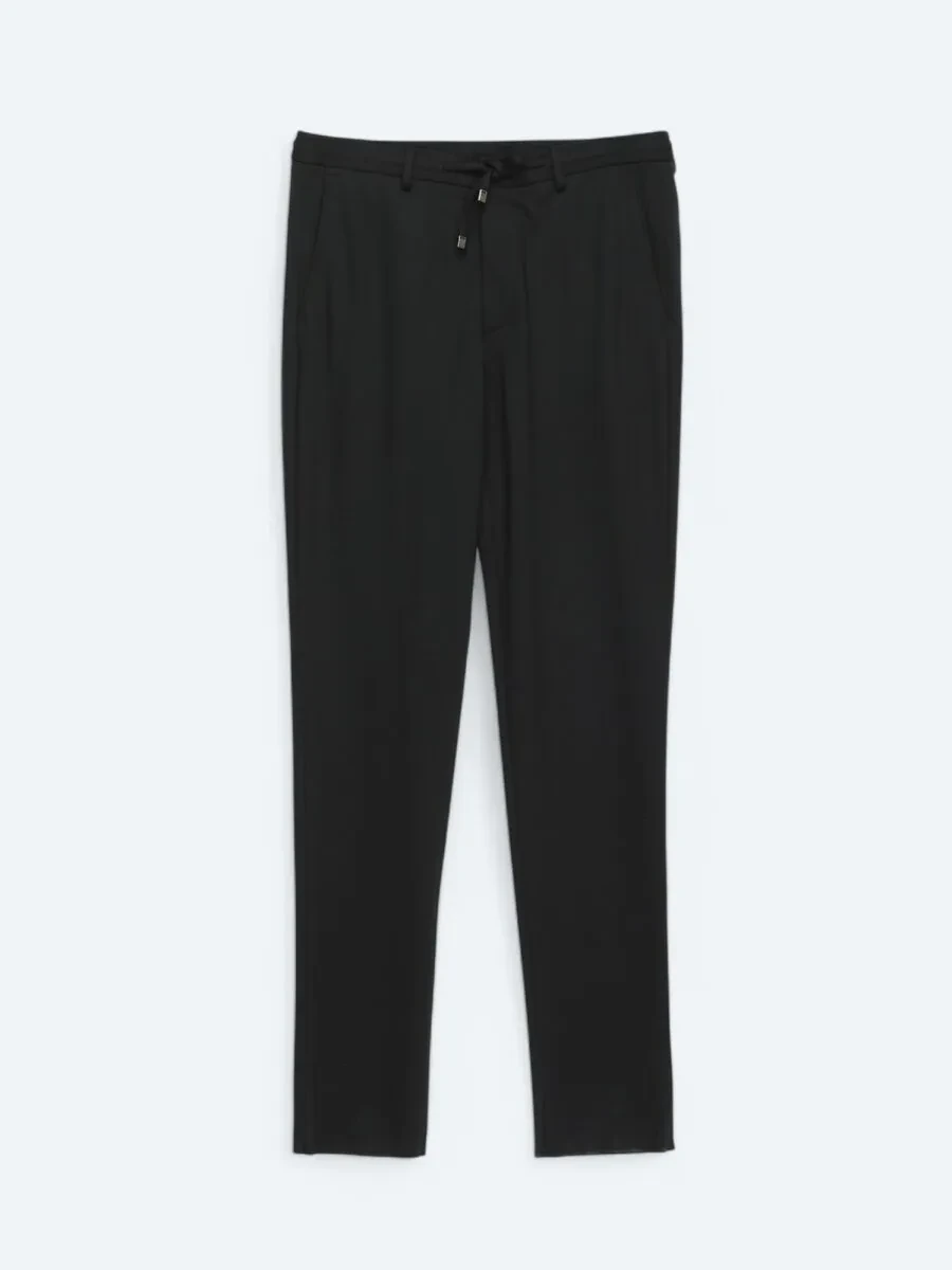 Black Plain Modern Fit Suit - 7