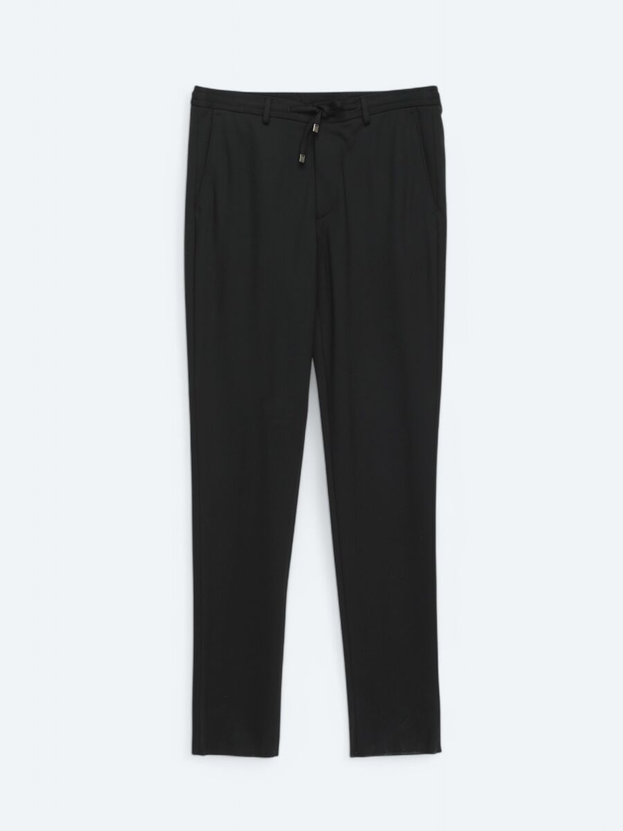 Black Plain Modern Fit Suit - 7