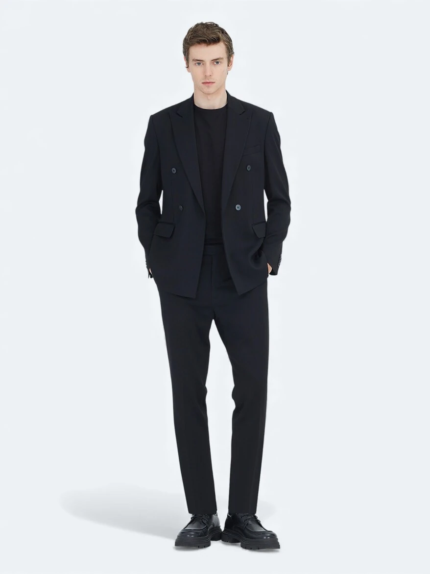 Black Plain Modern Fit Suit - KİP