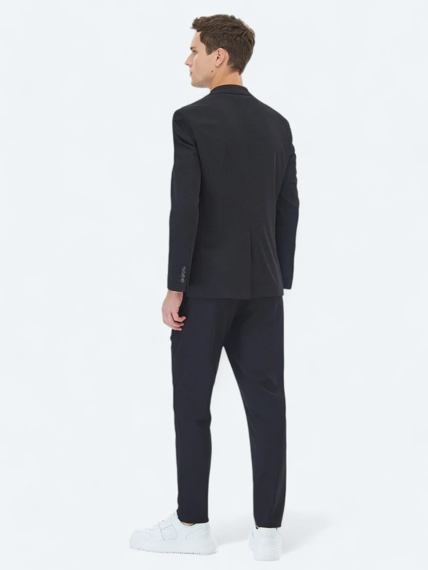 Black Plain Modern Fit Suit - 6