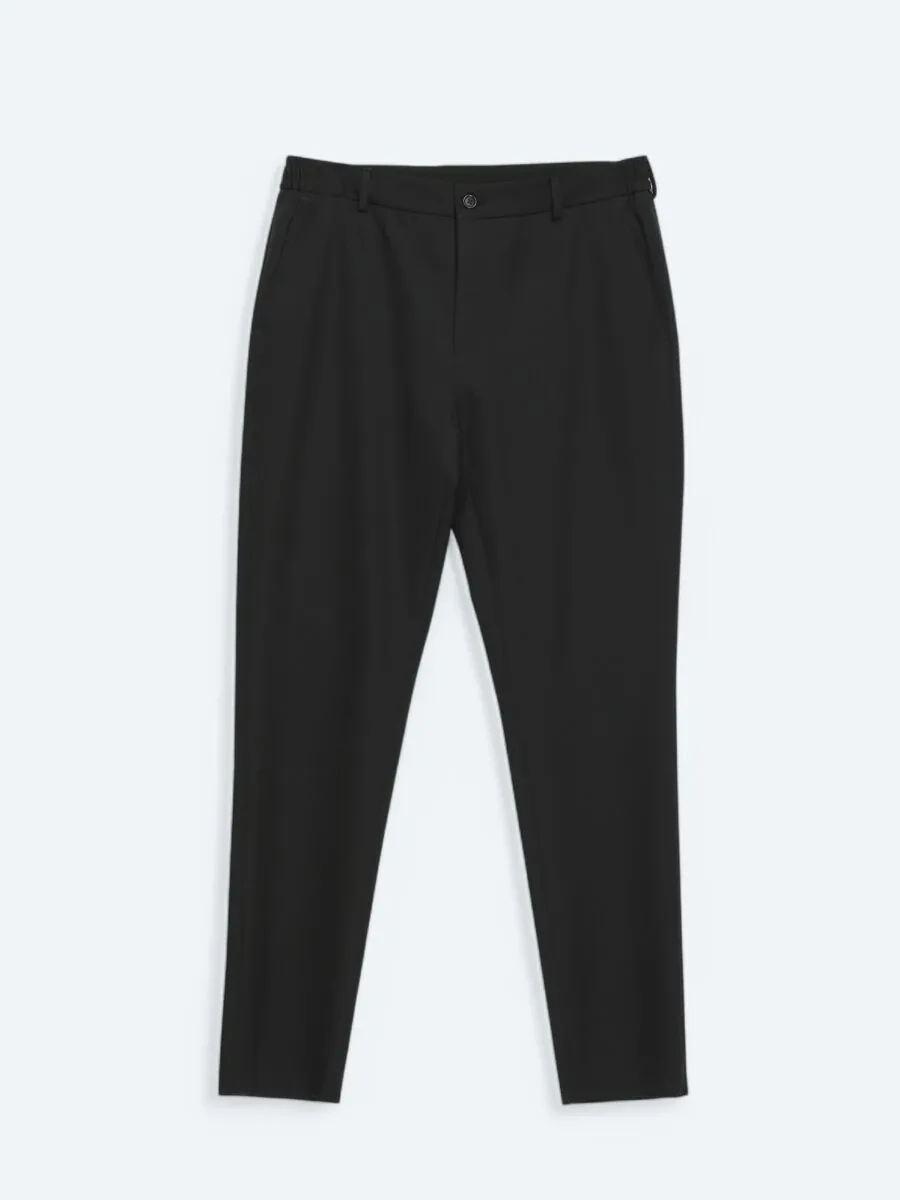 Black Plain Modern Fit Suit - 2