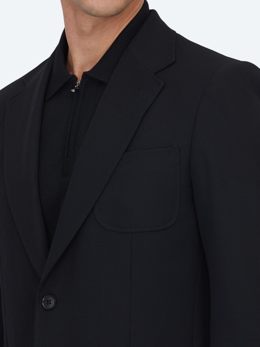 Black Plain Modern Fit Suit - 6