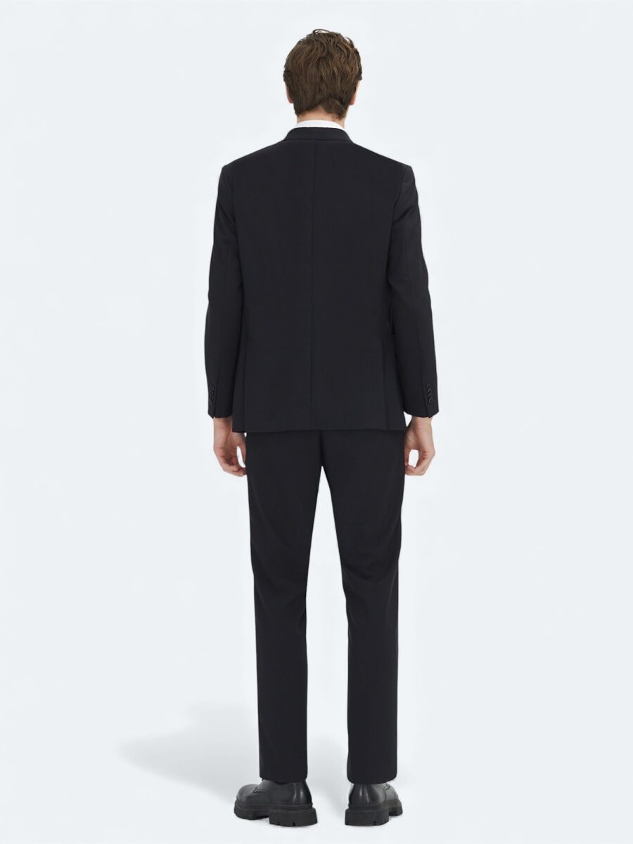 Black Plain Modern Fit Suit - 4