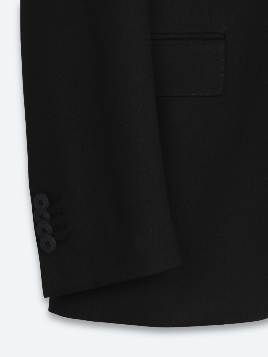 Black Plain Modern Fit Suit - 9