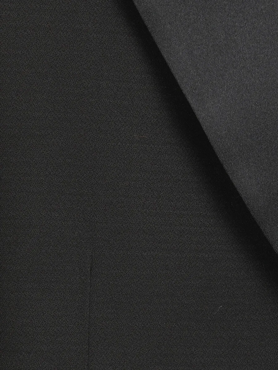 Black Plain Modern Fit Weaving Tuxedo - 11