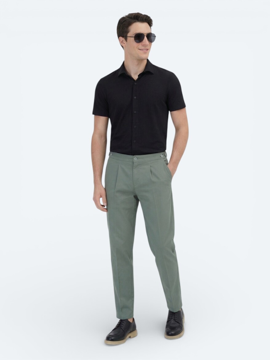 Black Plain Regular Fit Knitting Casual Shirt - 5