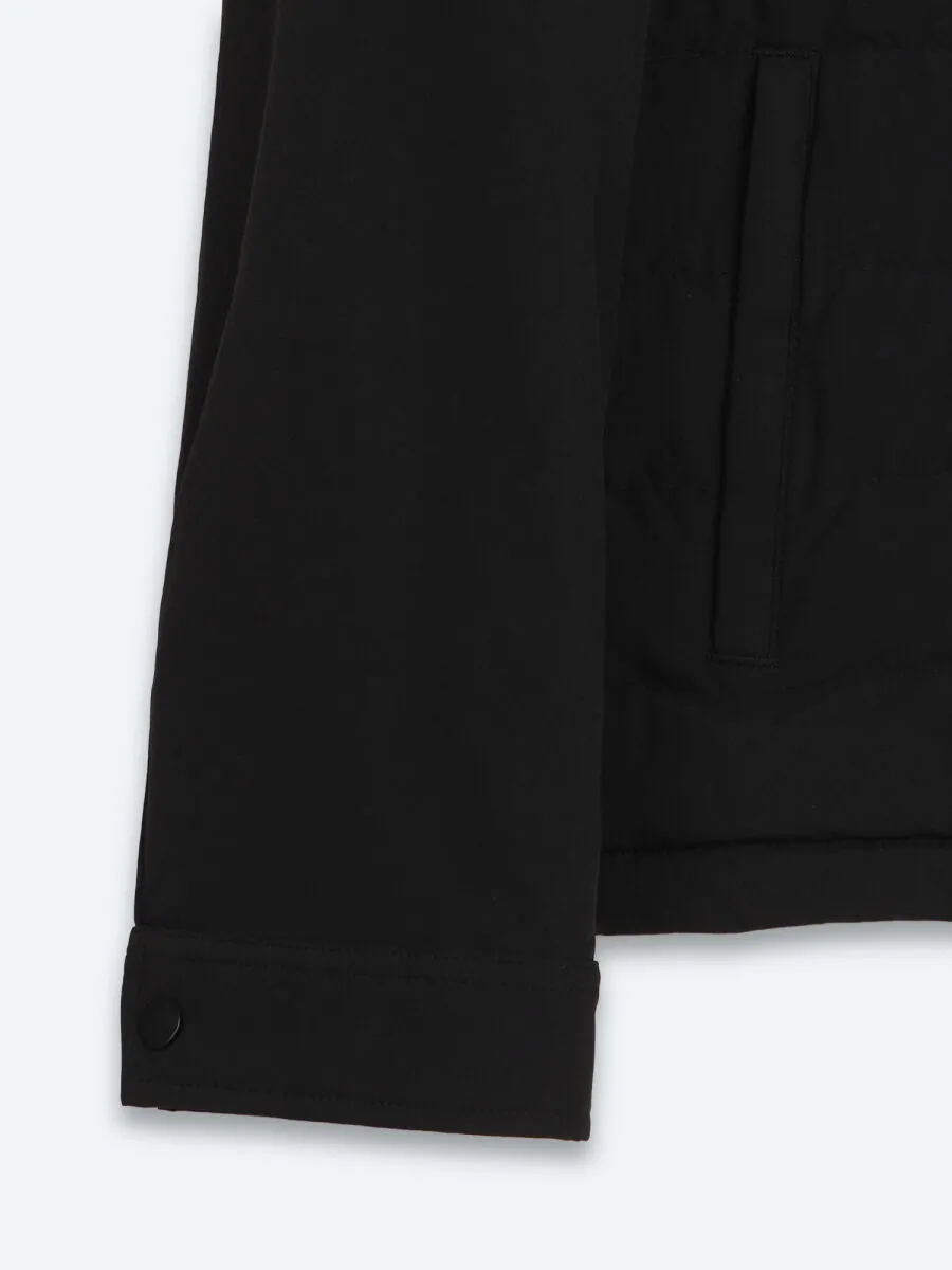 Black Plain Regular Fit Lightweight Jacket - 9