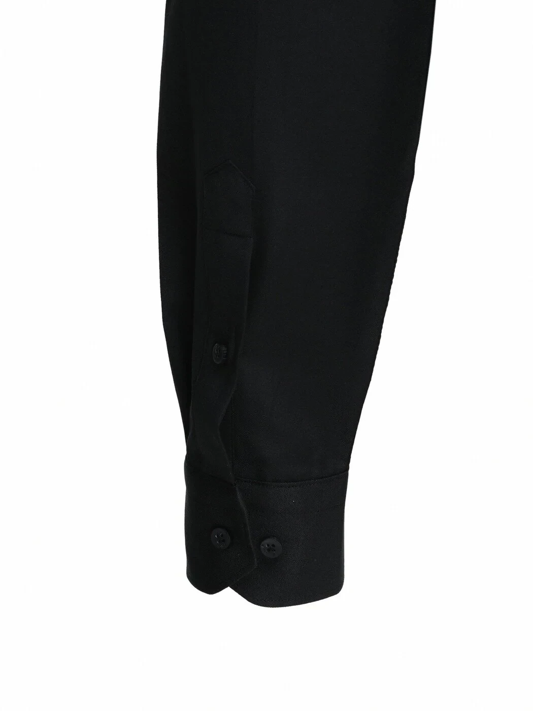 Black Plain Regular Fit Weaving Classical Cotton Blended Shirt 
