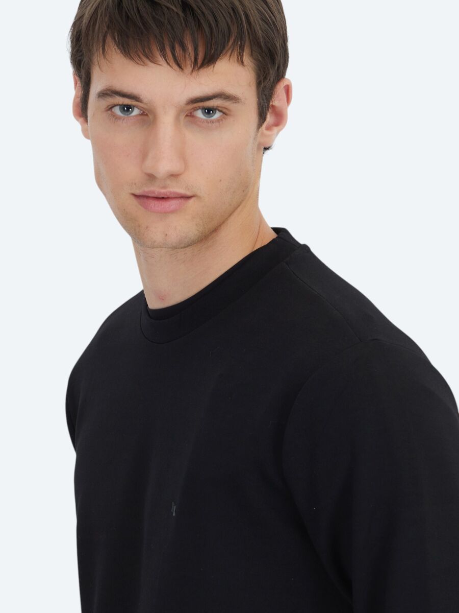 Black Plain Sweatshirt - 5