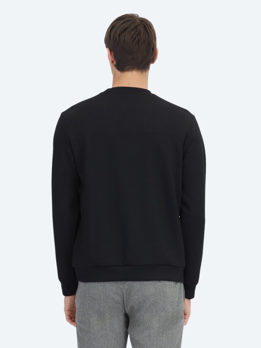Black Plain Sweatshirt - 6