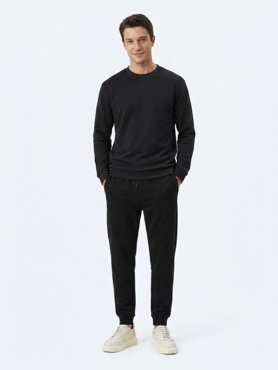 Black Plain Sweatshirt - 2