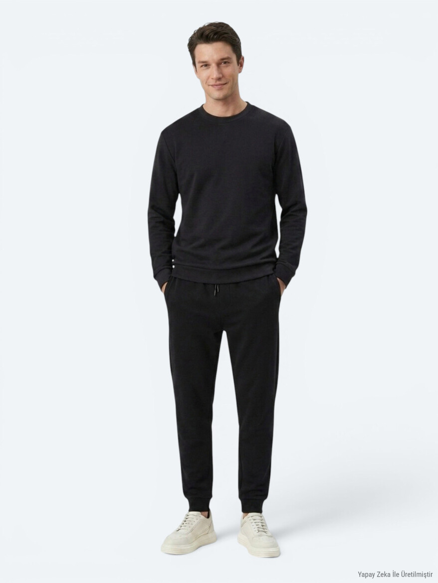 Black Plain Sweatshirt - KİP