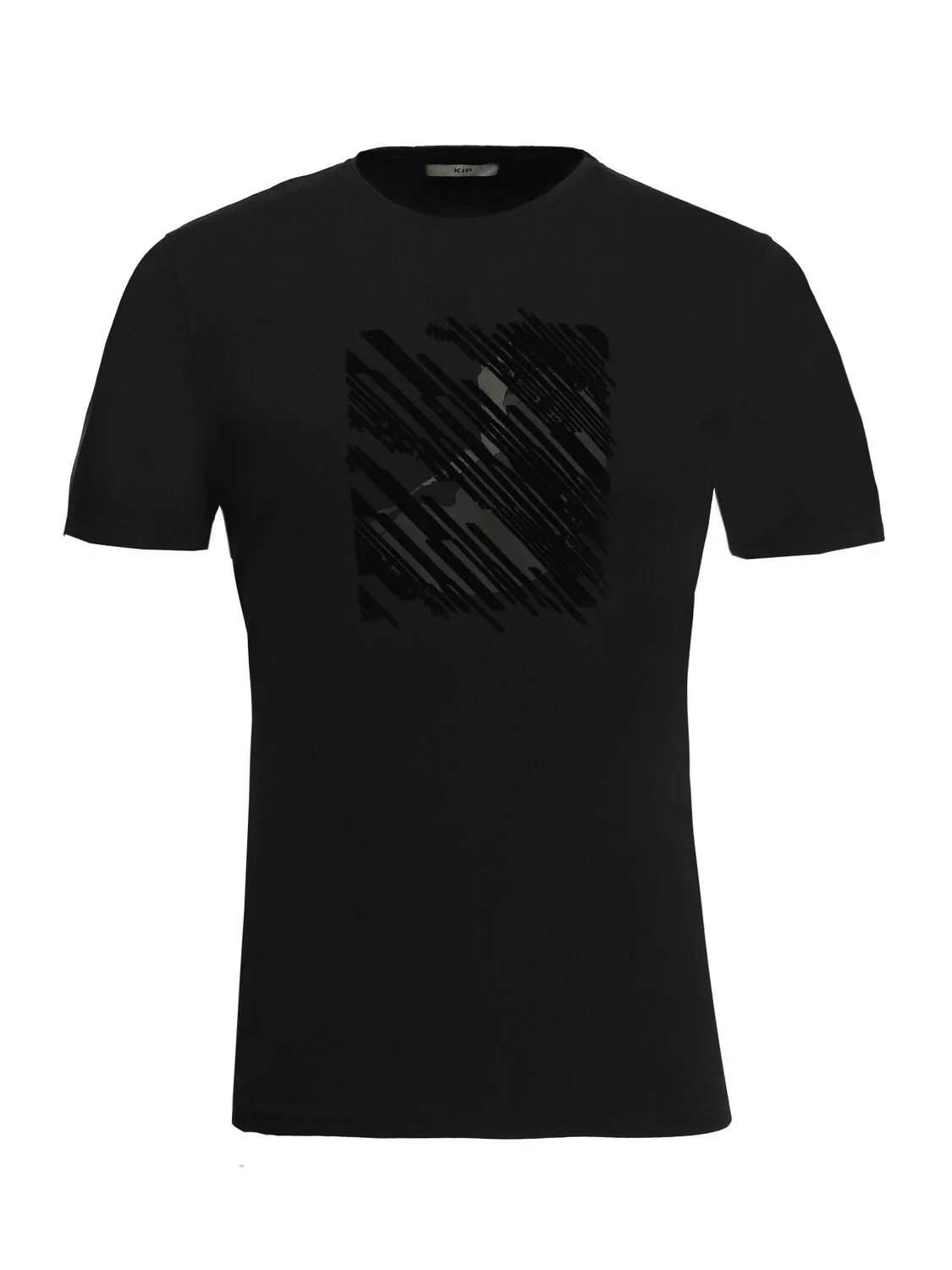 Black Printed Crew Neck 100% Cotton T-Shirt - 5