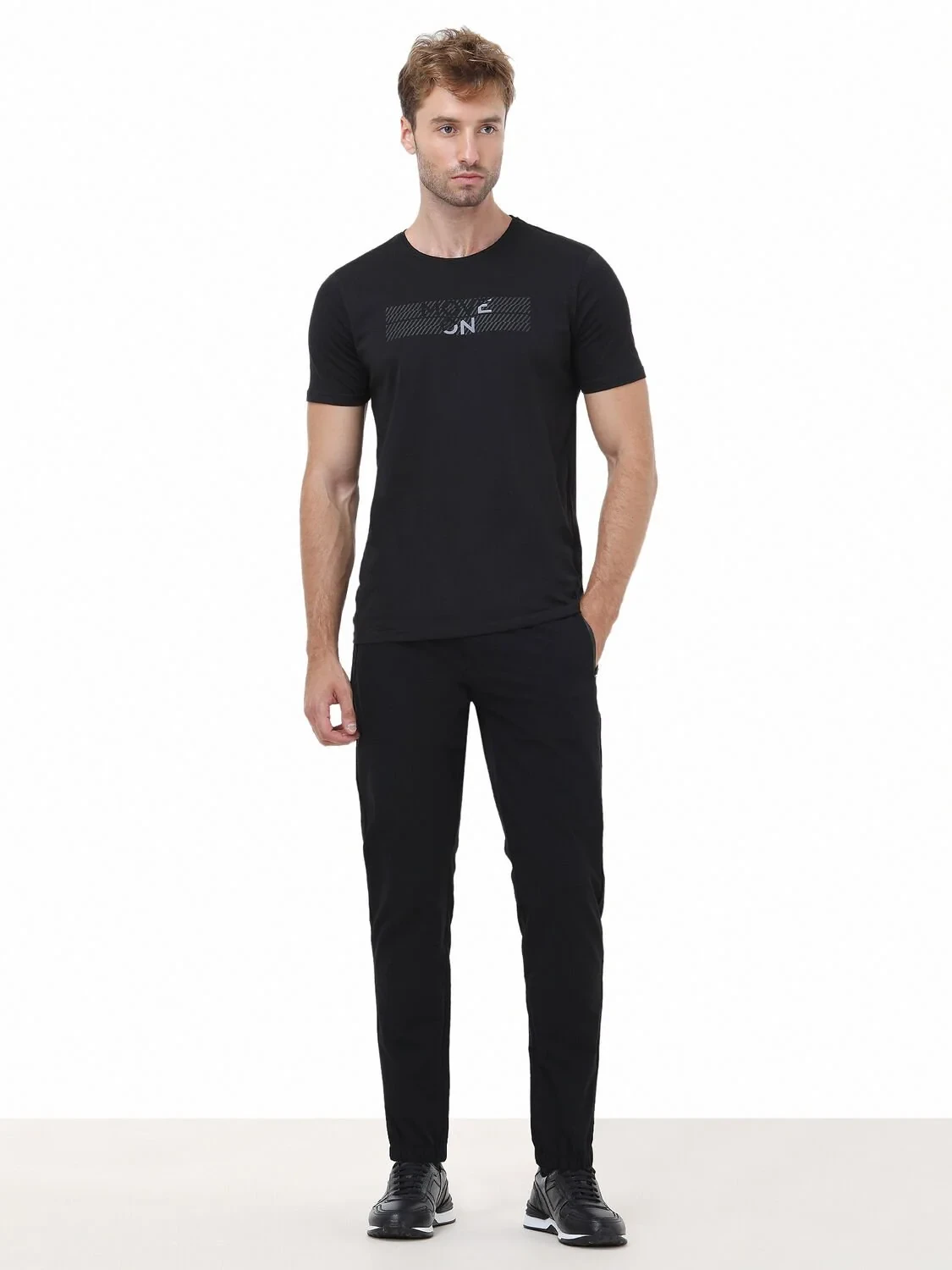 Black Printed Crew Neck 100% Cotton T-Shirt - 3