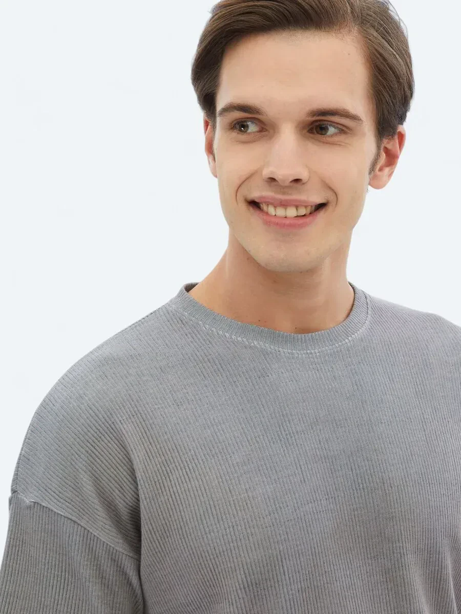 Black Printed Crew Neck Cotton Blended T-Shirt - 4