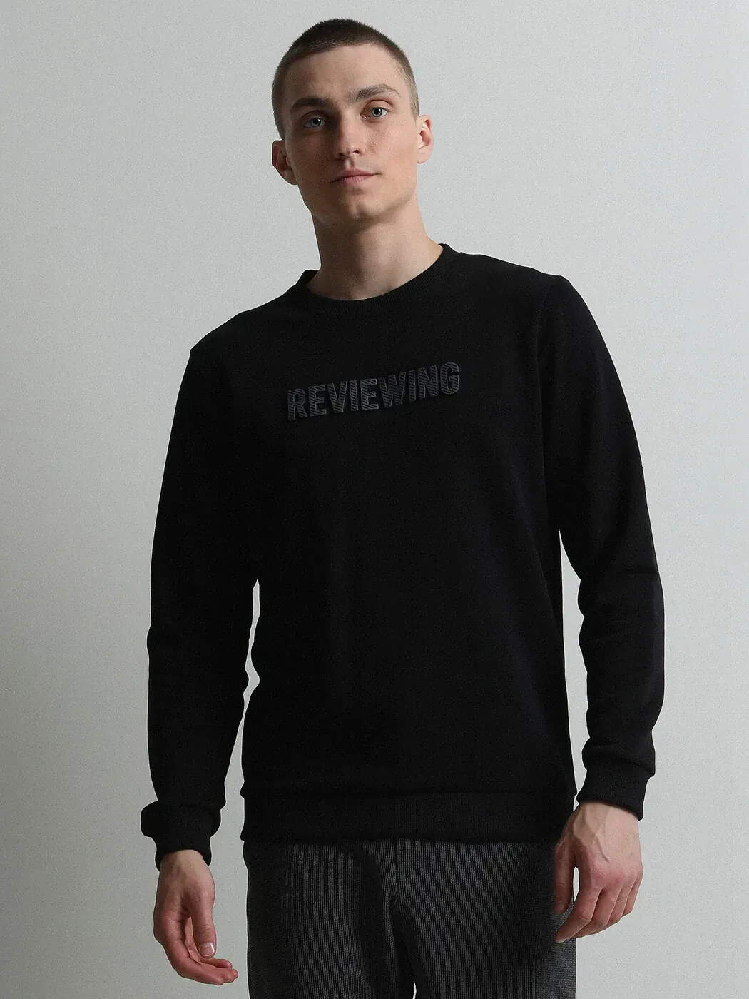 Black Printed Sweatshirt - 3