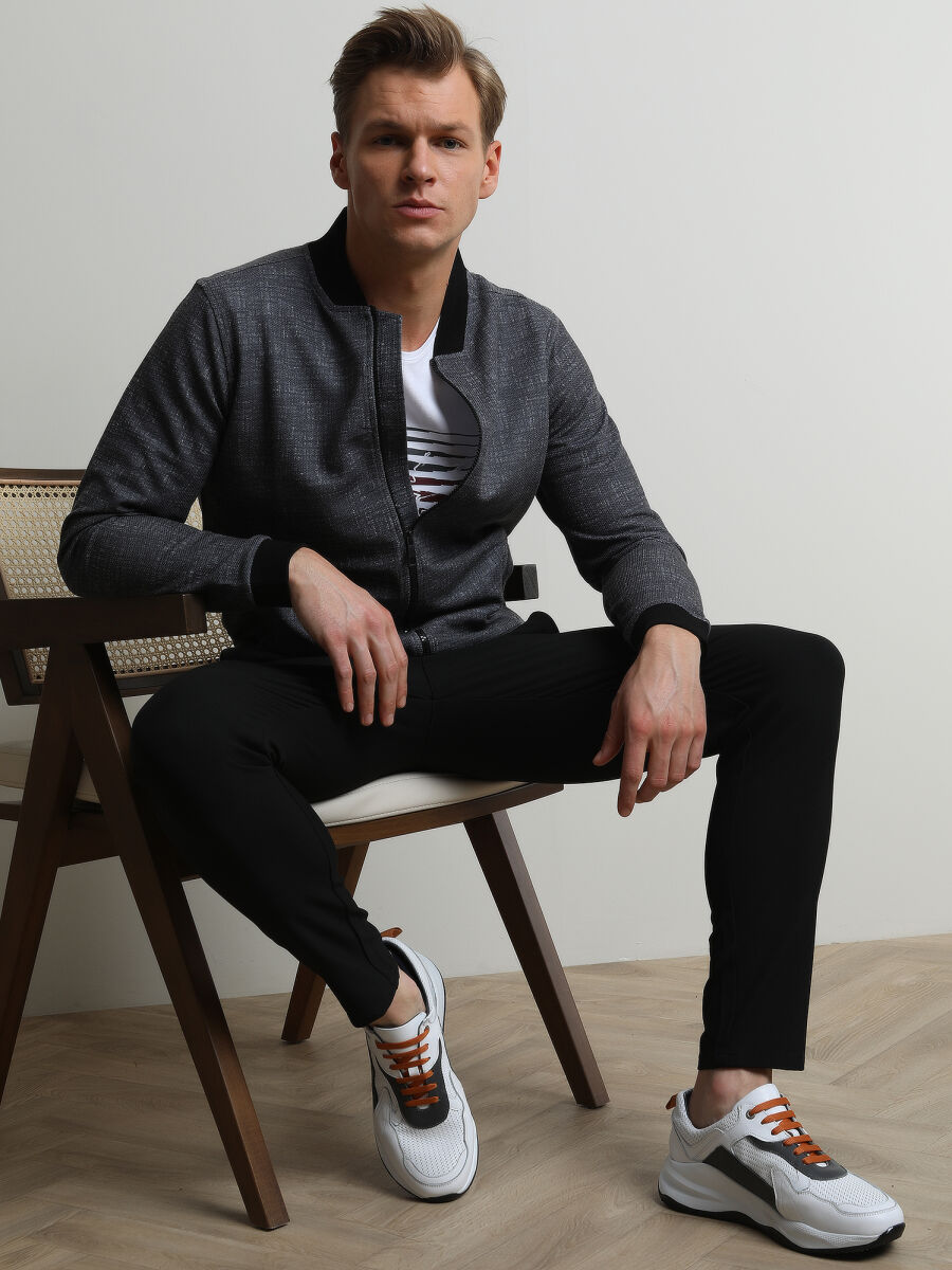 Black Regular Fit Casual Knitting Coat - 1