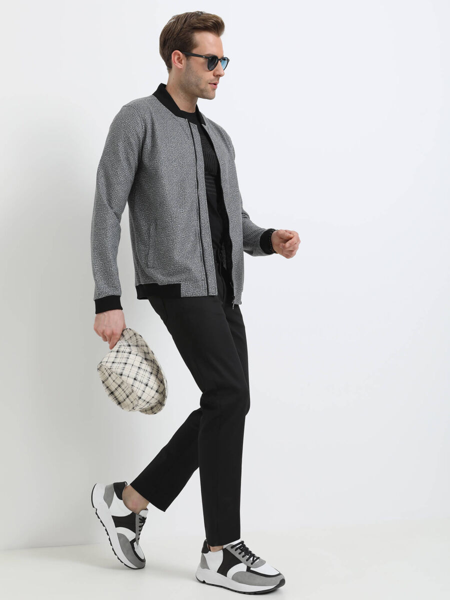 Black Regular Fit Casual Knitting Coat - 2