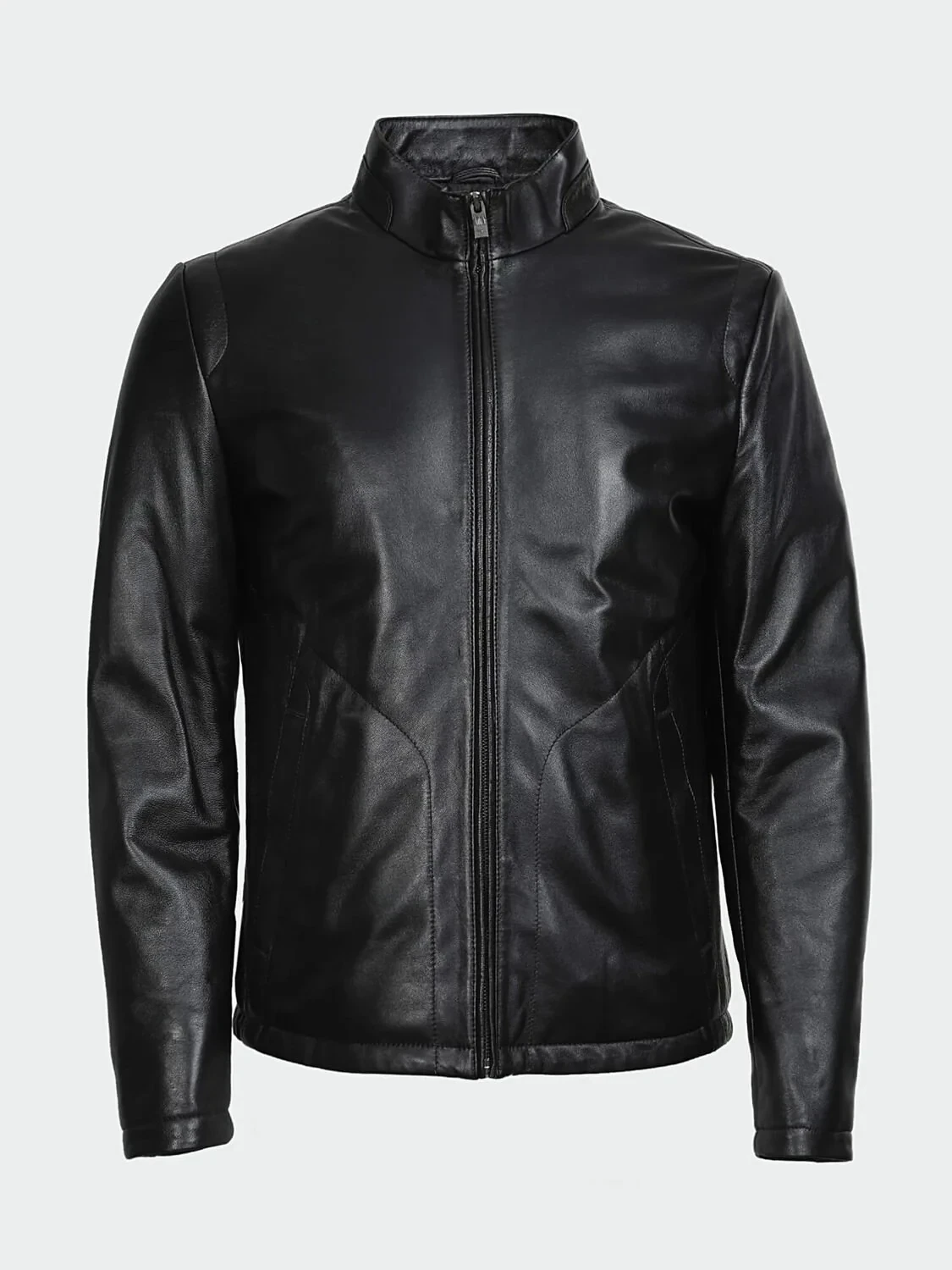 Black Regular Fit Casual Leather Leather Coat - 6