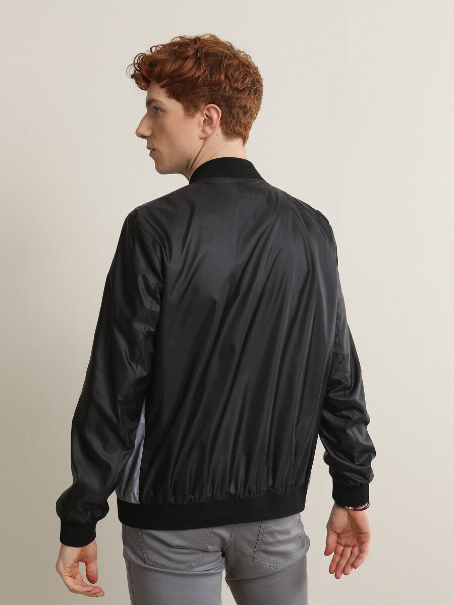 Black Regular Fit Casual Weaving Coat - 5