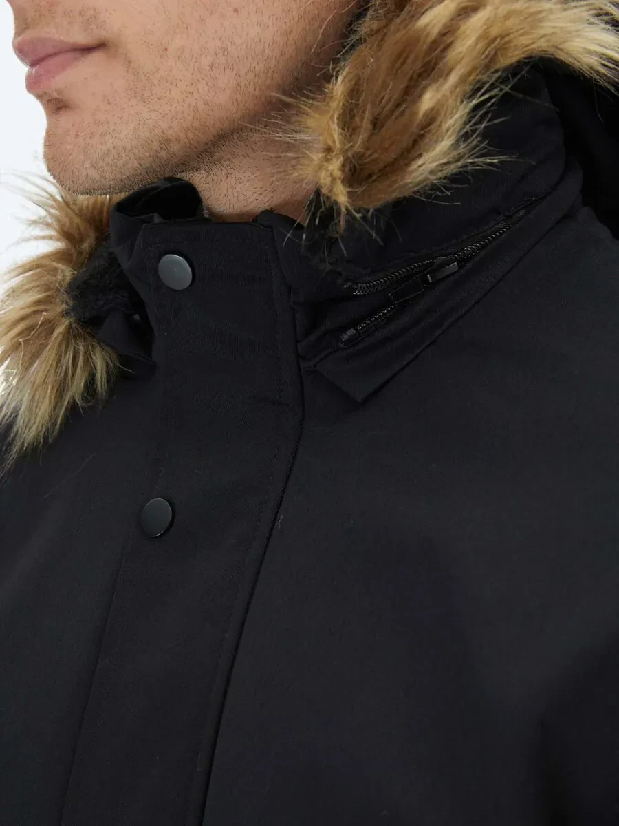 Black Regular Fit Casual Weaving Coat - 6