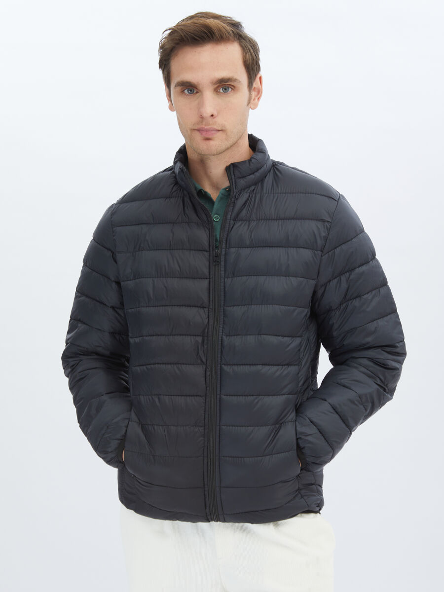 Black Regular Fit Casual Weaving Coat - 2