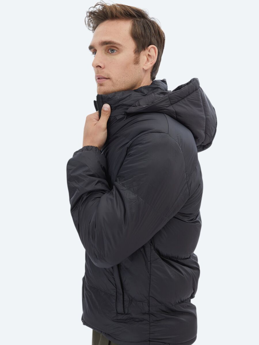 Black Regular Fit Casual Weaving Coat - 4