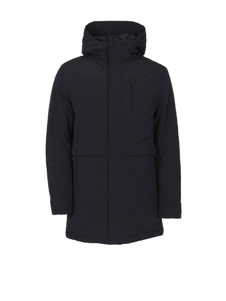 Black Regular Fit Hooded Casual Weaving Coat - 8