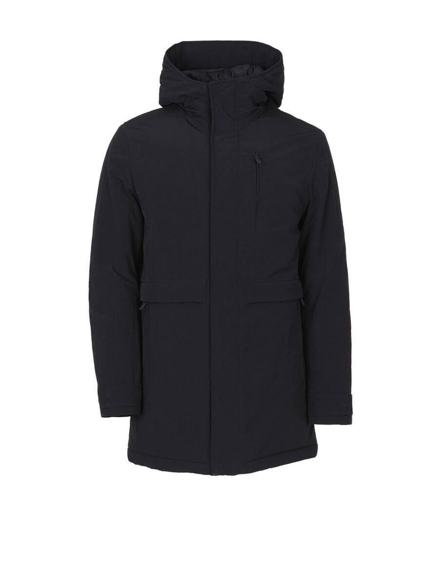 Black Regular Fit Hooded Casual Weaving Coat - 8
