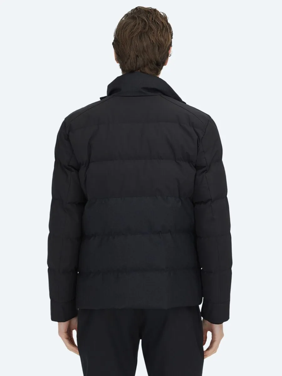 Black Regular Fit Hooded Casual Weaving Coat - 6