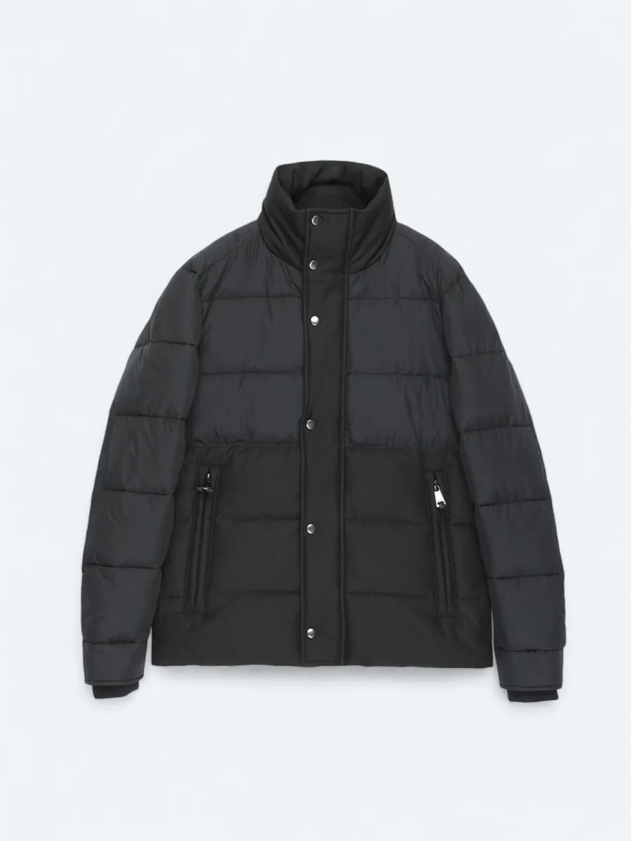 Black Regular Fit Hooded Casual Weaving Coat - 7