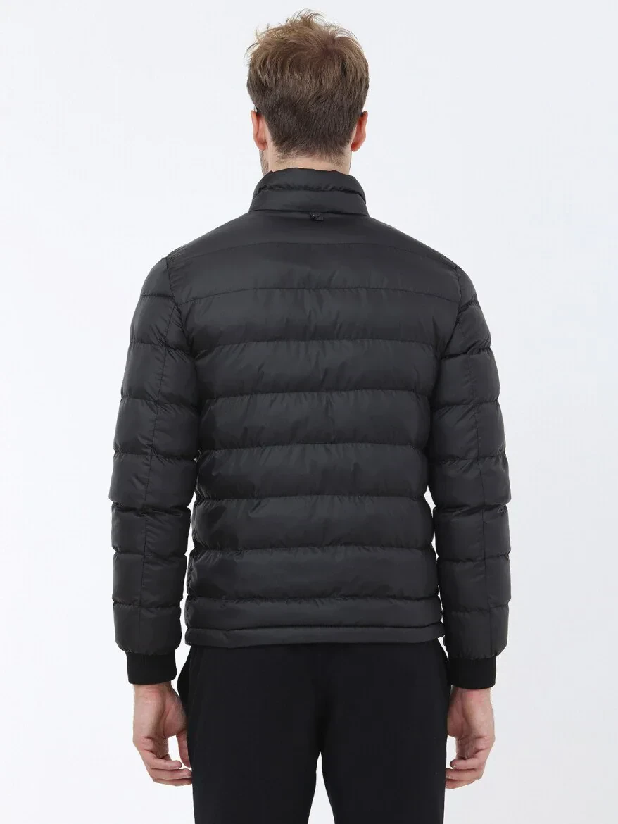 Black Regular Fit Hooded Casual Weaving Rain Coat - 12