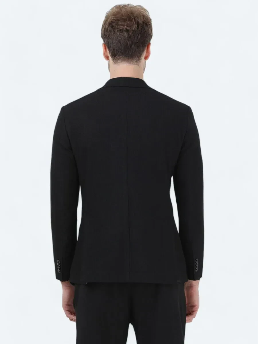 Black Regular Fit Jacket - 6