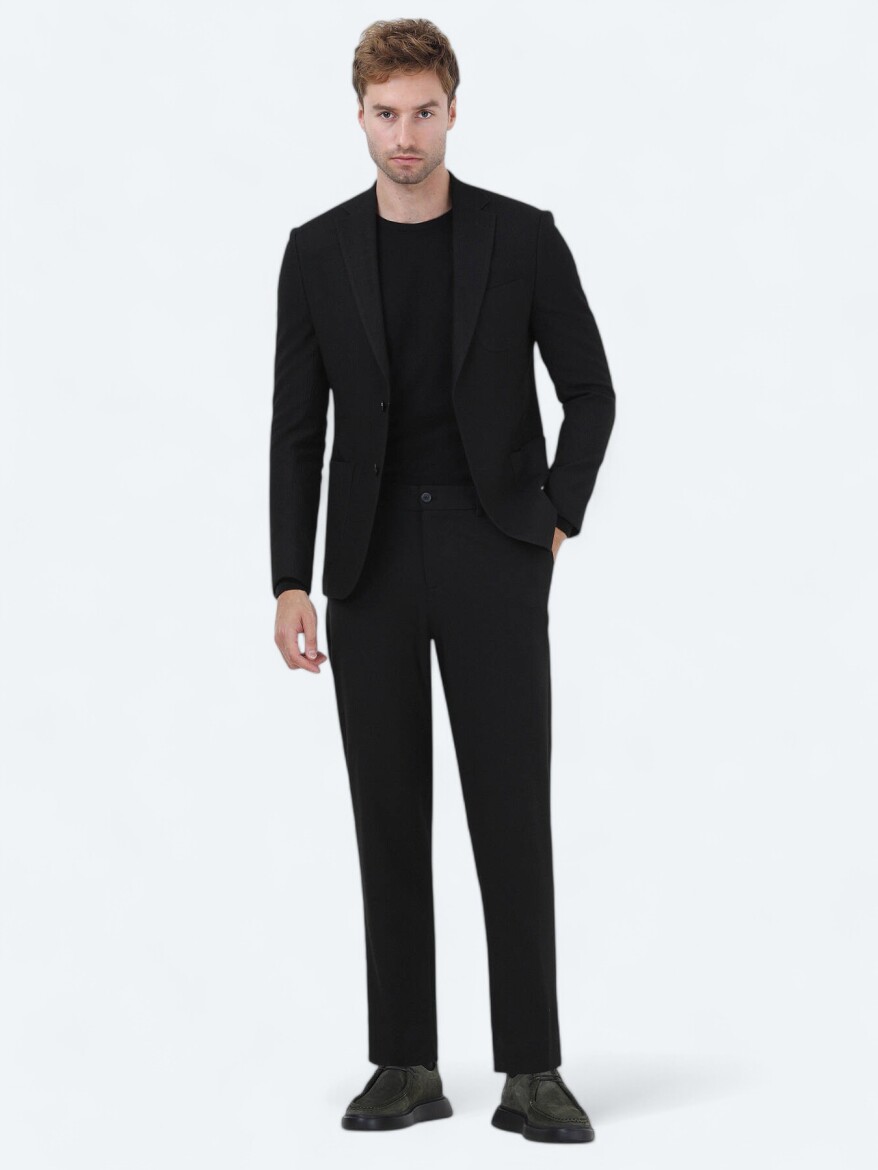 Black Regular Fit Jacket 