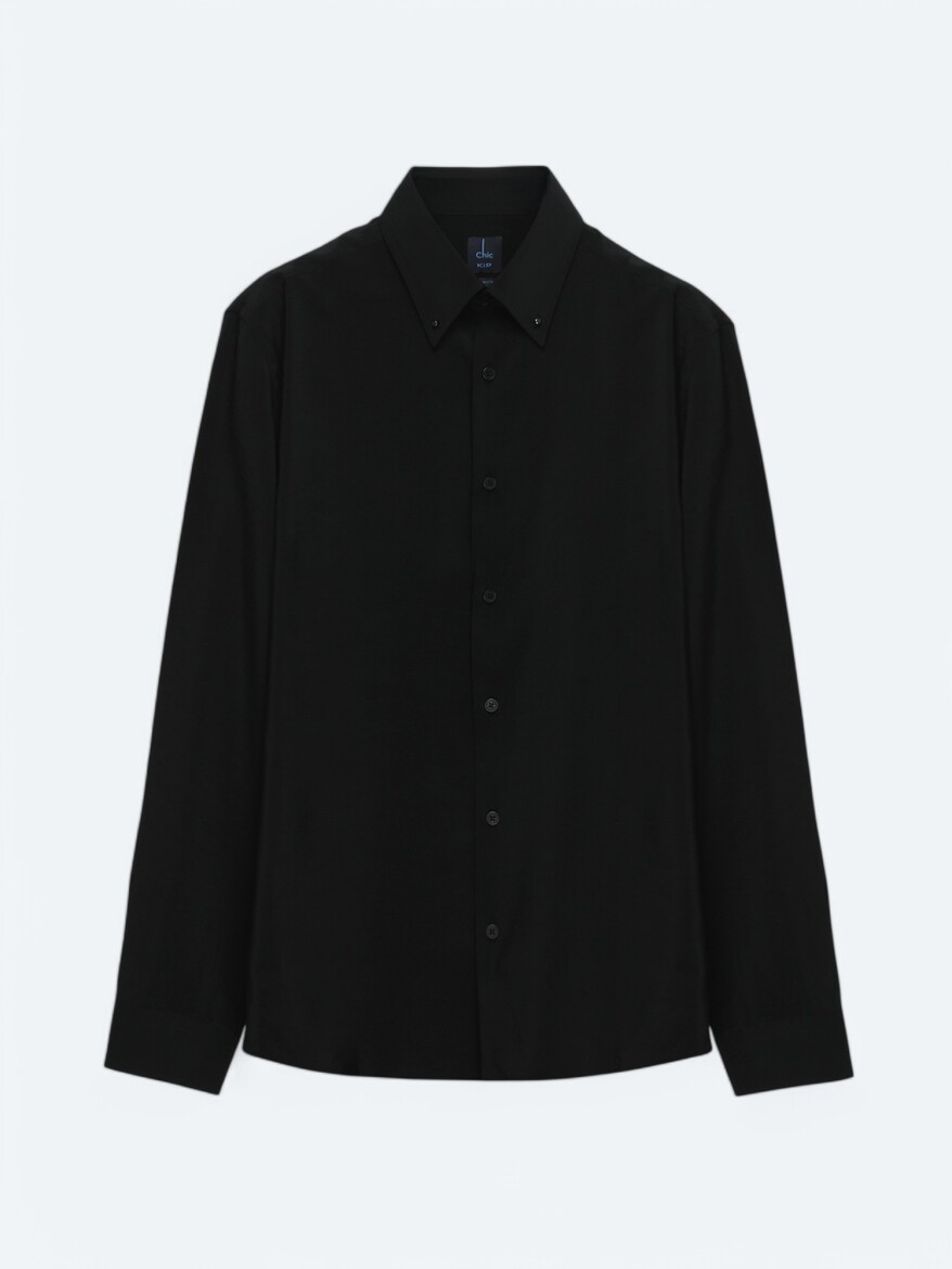 Black Regular Fit Long Weaving Casual Shirt - 7