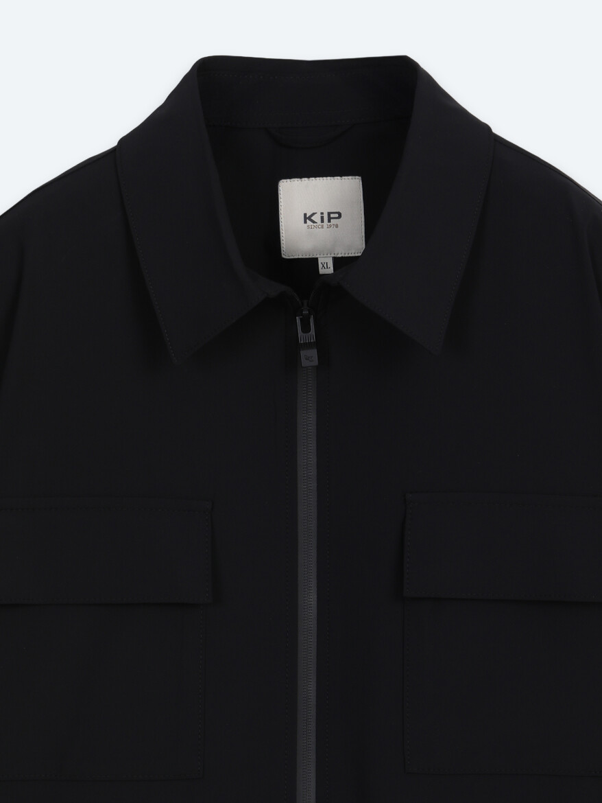 Black Regular Fit Shirt Collar Casual Weaving Coat - 7