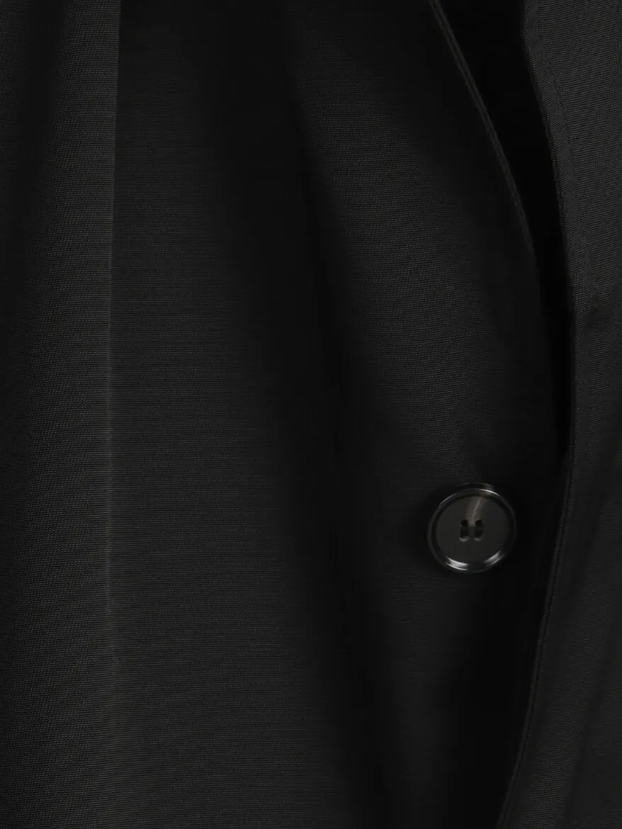 Black Regular Fit Shirt Collar Casual Weaving Rain Coat - 13
