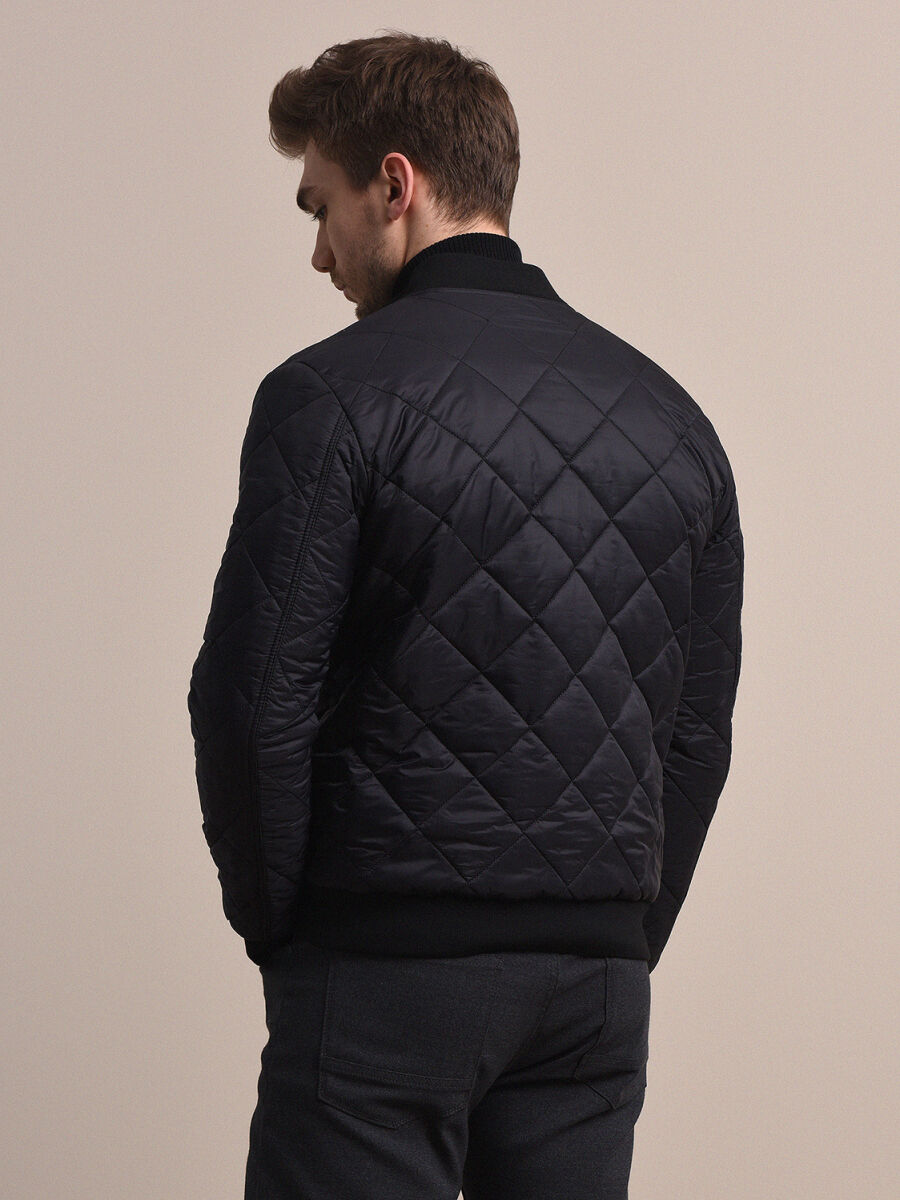 Black Regular Fit Smart Casual Weaving Coat - 2