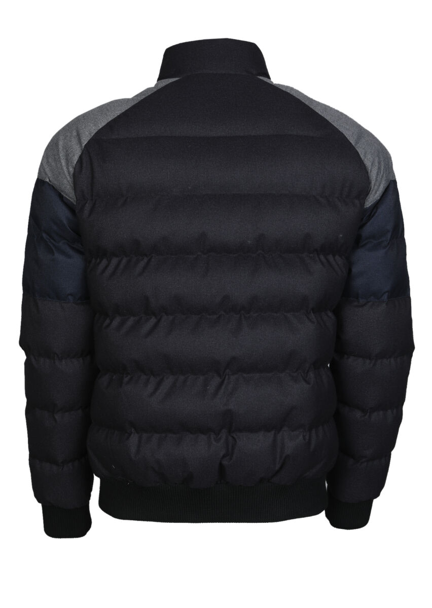 Black Regular Fit Turtleneck Casual Weaving Coat - 7