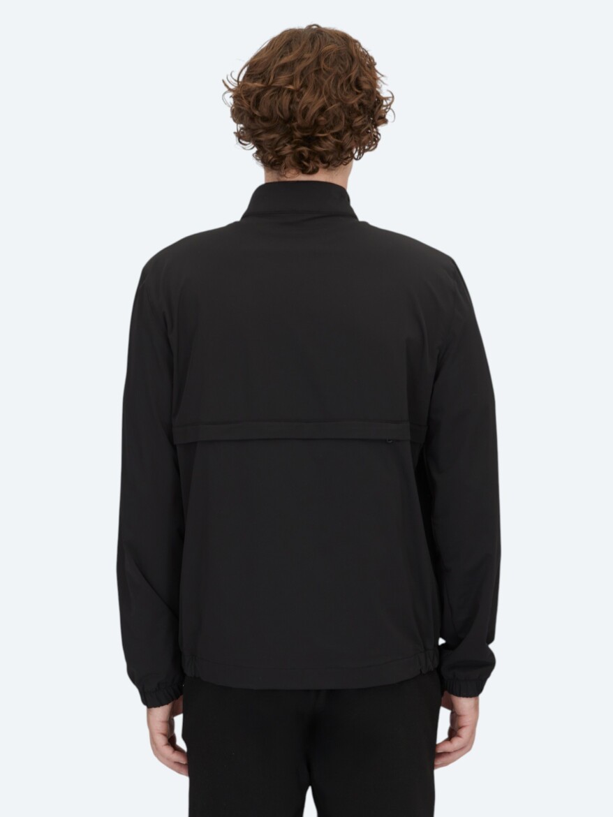 Black Regular Fit Turtleneck Casual Weaving Coat - 6