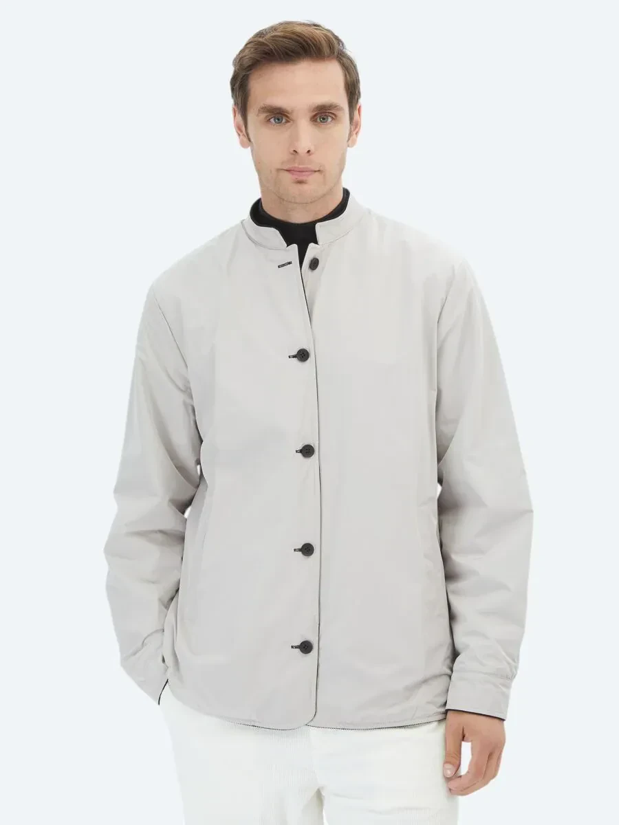 Black Regular Fit Turtleneck Casual Weaving Double-Sided Coat - 6